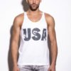Camiseta de tirantes Blanco "USA" , Kings Of Fashion