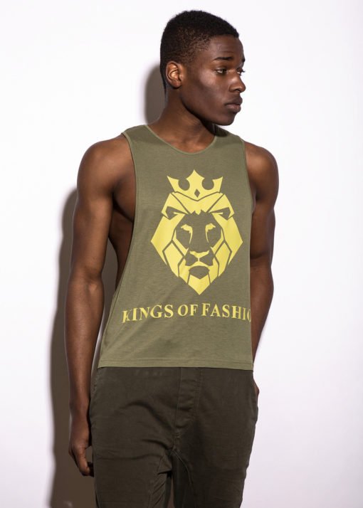 Tank Top Olive "Lion", Kings Of Fashion