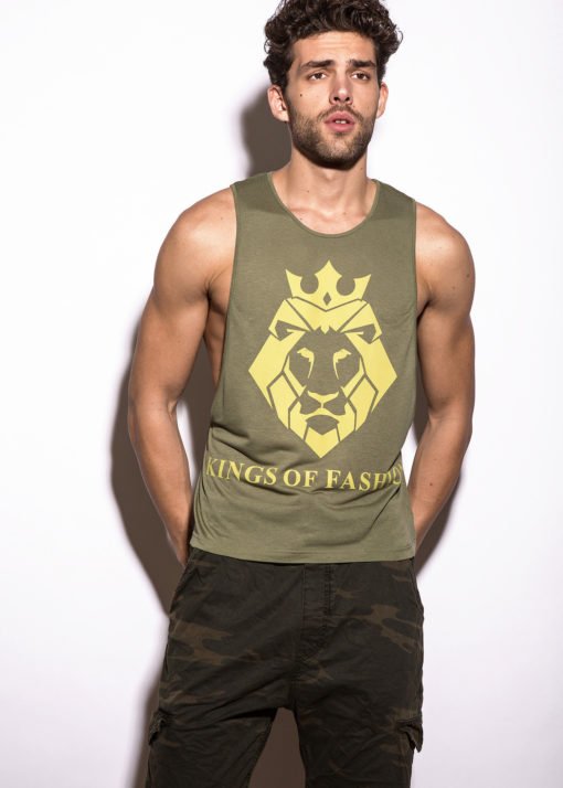 Tank Top Olive "Lion", Kings Of Fashion