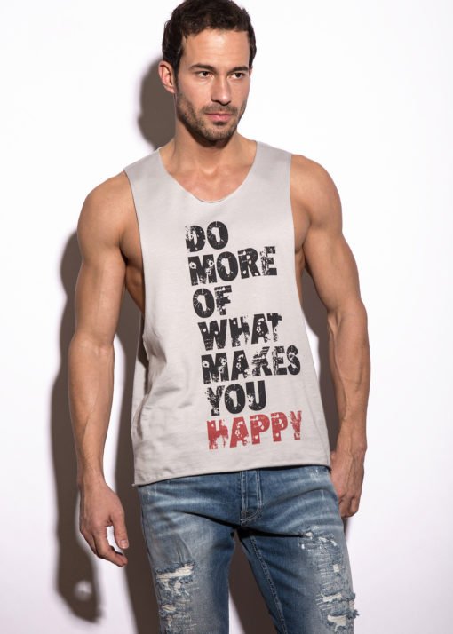 Tank Top Grey "Happy", Kings Of Fashion